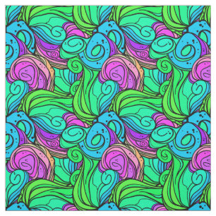 Tecido Roxo retro psicadélico da cerceta do verde azul d
