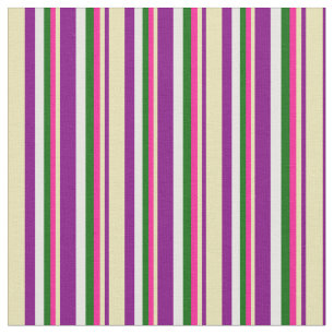 Tecido Roxo, Tano, Rosa Profundo, Verde Escuro e Linhas B