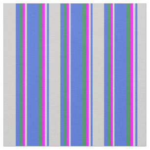 Tecido Royal Blue, Cinzas leves, Fúchsia e Verde marinho