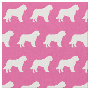 Tecido Rua Bernard Dog Silhouette Pet Pink
