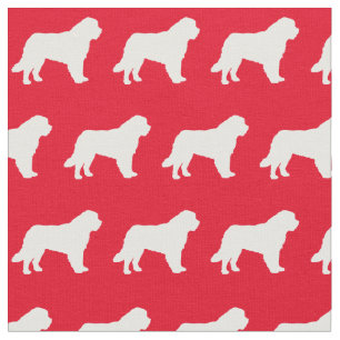 Tecido Rua Bernard Dog Silhouette Pet Red