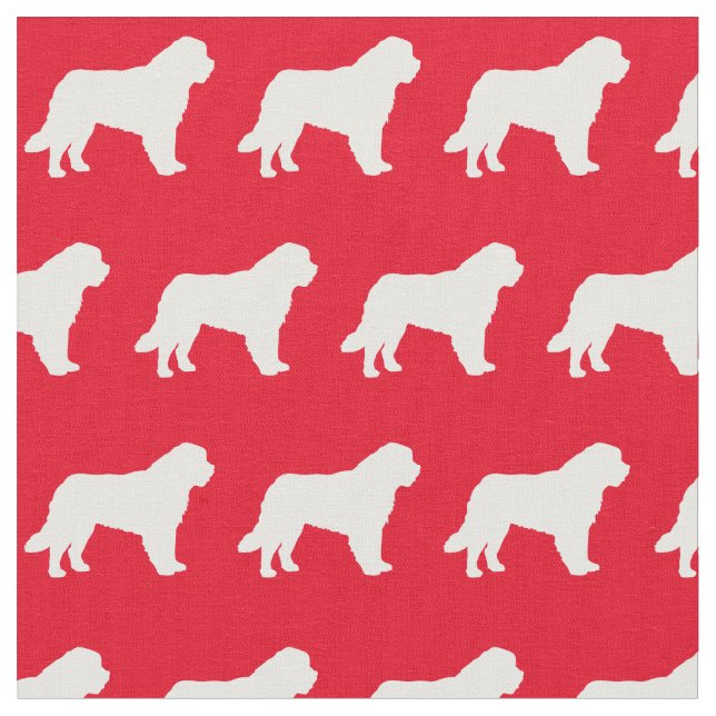 Tecido Rua Bernard Dog Silhouette Pet Red (Detalhe)