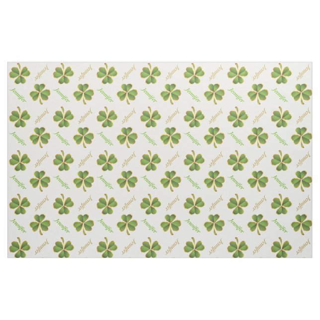 Tecido Rua irlandesa de trevo e nome. Personalizado no di (Fat Quarter)