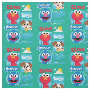Tecido Rua Sésamo   Elmo, Tango e Grover Park Graphic