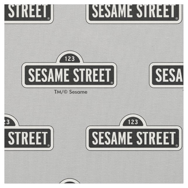 Tecido Rua Sésamo | Logotipo B&W (Detalhe)