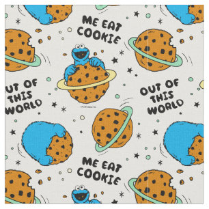 Tecido Rua Sésamo   Monstro de Cookies Fora deste Mundo