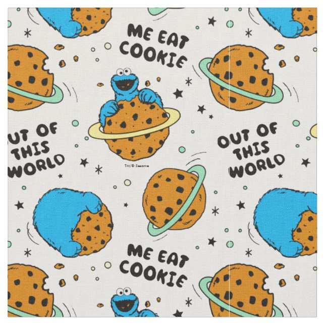 Tecido Rua Sésamo | Monstro de Cookies Fora deste Mundo (Detalhe)