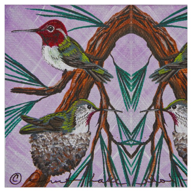 Tecido Ruby Throat ed Hummingbird (Modelo)