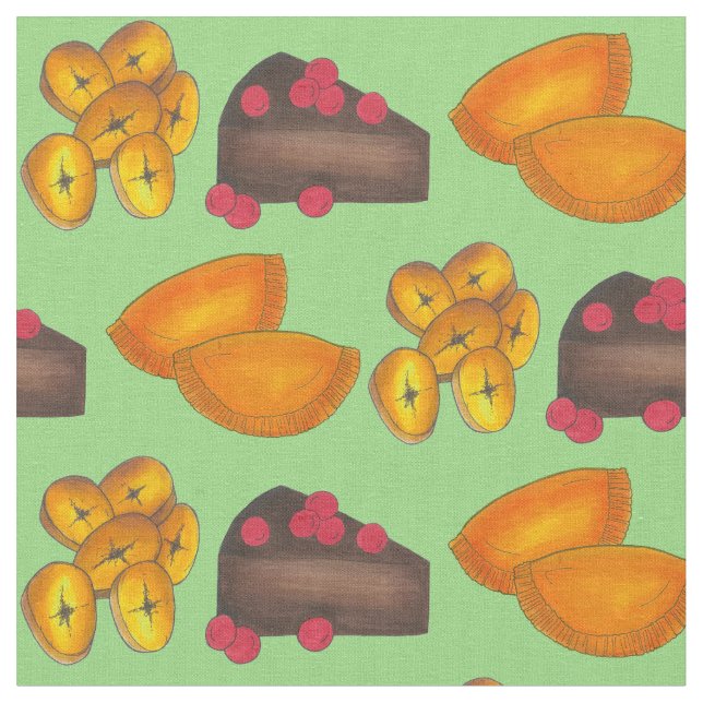 Tecido Rum Cake Beef Patties Plantain Comida jamaicana (Detalhe)