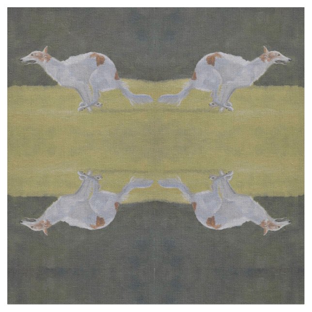 Tecido Running da arte do cão do Borzoi (Detalhe)