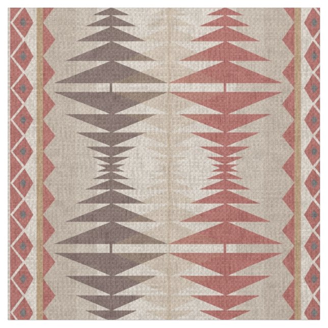 Tecido Rust Red Taupe Beige Dark Brown Arte Tribal (Detalhe)