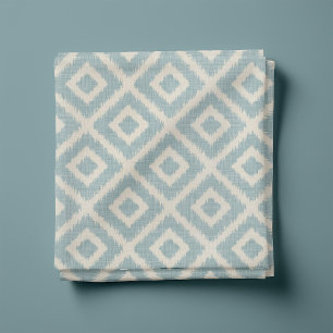 Tecido Rustic Linen Beige e Blue Ikat Diamantes