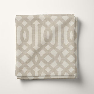 Tecido Rustic Linen Beige e Taupe Trellis