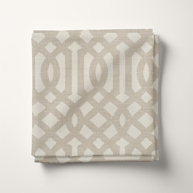 Tecido Rustic Linen Beige e Taupe Trellis (Criador carregado)