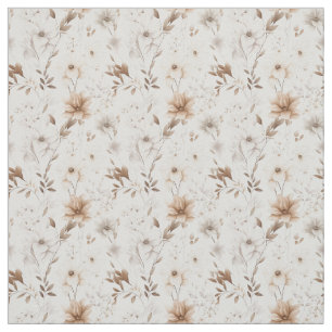 Tecido Rustic Watercolor Beige Bloom Elegance