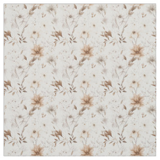Tecido Rustic Watercolor Beige Bloom Elegance