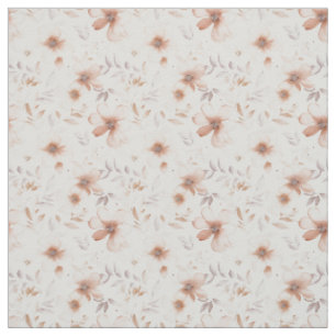 Tecido Rustic Watercolor Beige Floral Elegância