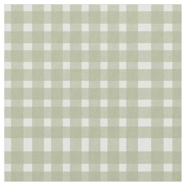 Tecido Sage Green White Gingham Patterno (Detalhe)