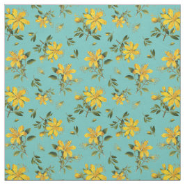 Tecido Saint Johns Wort Flowers Pattern
