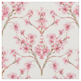 Tecido Sakura Cherry Blossom Damask Watercolor
