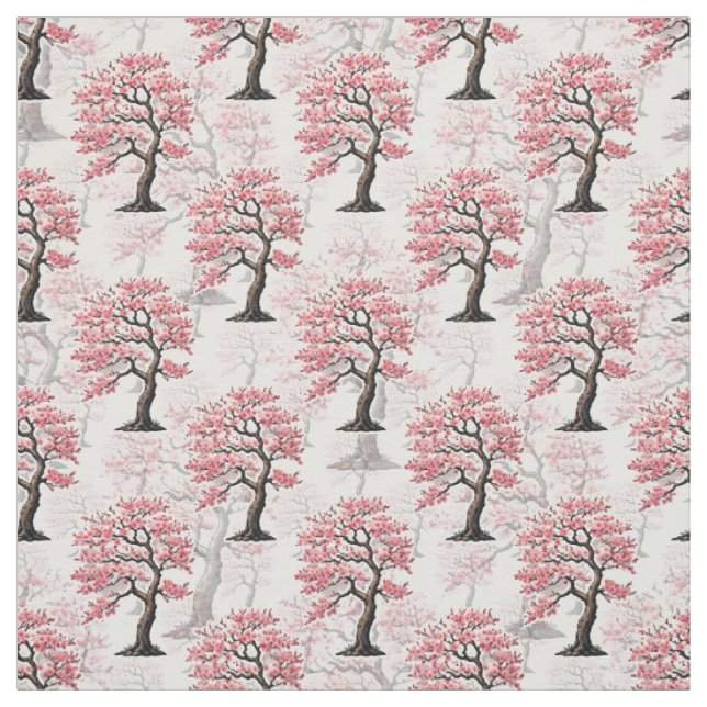 Tecido Sakura Pink Chersom Tree Design (Modelo)