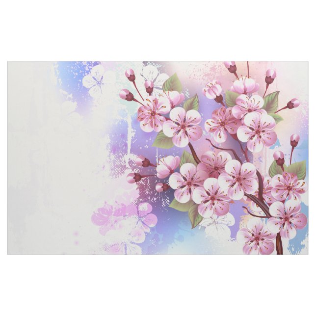 Tecido Sakura rosa no fundo da pintura (Jarda)