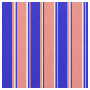 Tecido Salmão, Azul e Amarelo-Claro - Estrias Coloridas