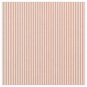 Tecido Salmão Escuro e Padrão Branco de Stripes