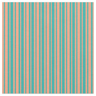 Tecido Salmão leve e linhas verdes do mar claro