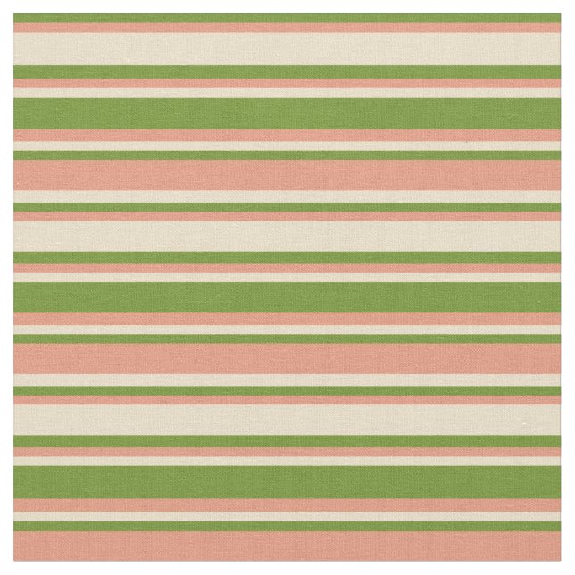 Tecido Salmão Verde, Escuro e Stripes de Tom (Detalhe)