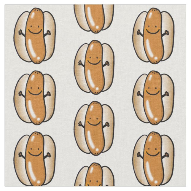 Tecido salsicha do cachorro quente do assado dos desenhos (Detalhe)