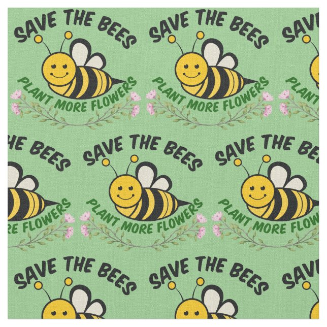 Tecido Salve as Flores de Abelhas Mais (Detalhe)