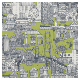 Tecido San Francisco toile índigo limão