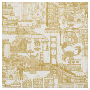 Tecido San Francisco toile ouro pérola