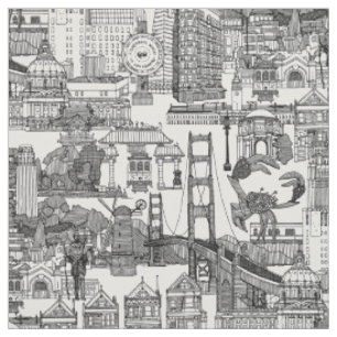 Tecido San Francisco toile preto branco