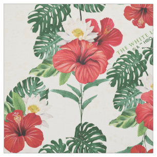 Tecido Sangue Tropical do Lotus Branco