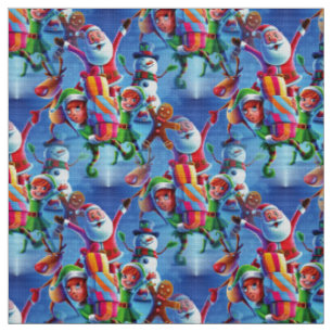 Tecido santa claus elf rendeer xmas