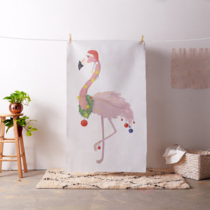 Tecido santa claus flamingo