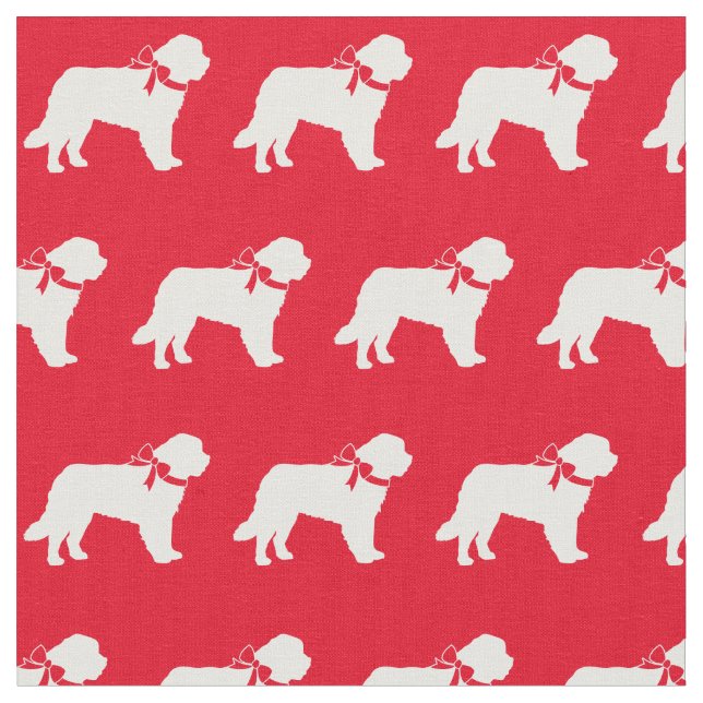 Tecido Santo Bernard Dog Silhouette Pet Red (Detalhe)