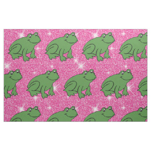 Tecido Sapo Verde Animais Anfíbios Rosa