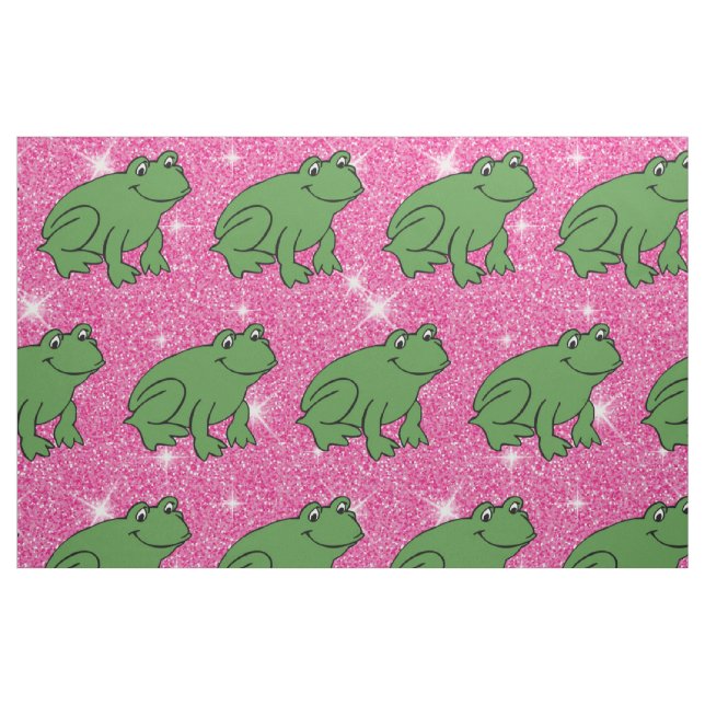 Tecido Sapo Verde Animais Anfíbios Rosa (Fat Quarter)