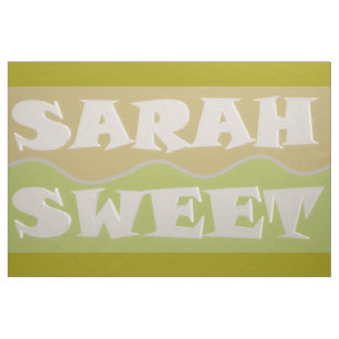 Tecido Sarah Sweet queimou laranja e abstrato verde esmae