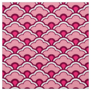 Tecido Scallops de Deco, fúcsia e luz chineses - rosa
