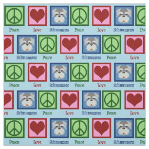 Tecido Schnauzers do amor da paz