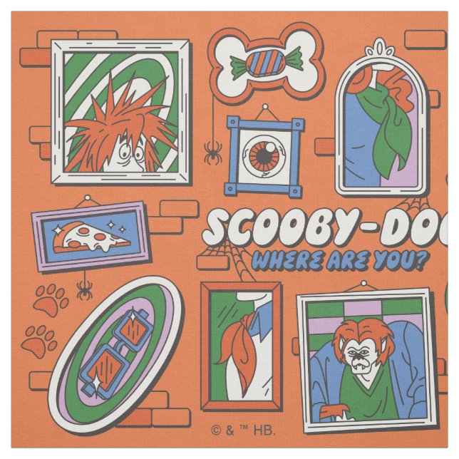Tecido Scooby-Doo Wall of Halloween Picture Frames (Modelo)