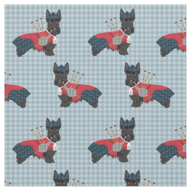 Tecido scottie dog bagpipers Scott terrier (Detalhe)