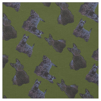 Tecido Scottish Terrier black sat/stand/Odee green