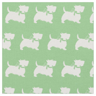 Tecido Scottish Terrier Scottie Dog Scotty Sage Green