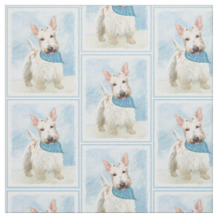 Tecido Scottish Terrier Wheaten Dog Painting