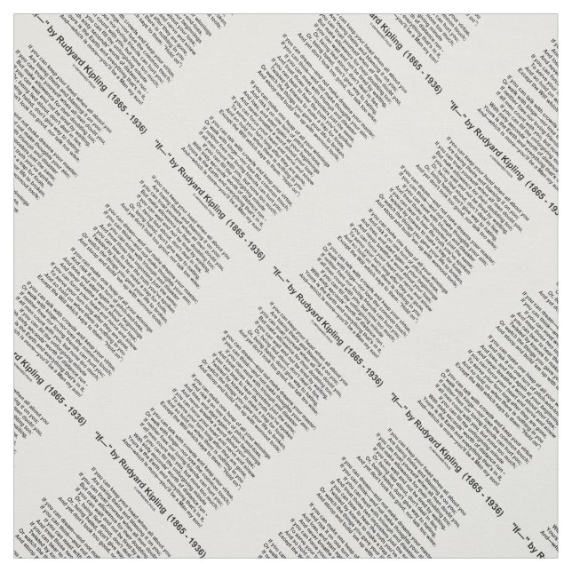 Tecido Se- Poema de Rudyard Kipling (Sem Imagem de Kiplin (Modelo)